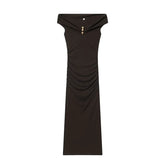 Off Shoulder Long Draped Dresses
