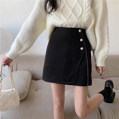 Inaya Black Asymmetrical Skirt