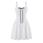 White Embroidery Mini Dresses