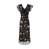 French Style Floral Print Elegant Summer Dresses