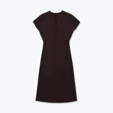 Brown Knit A-line Midi Dresses