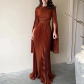 Elegant Solid Color Pleated Robe Dresses