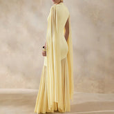 Patchwork Slim Fit Party Dresses Spring Summer O-neck Shawl Sleeve Dresses