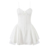 Summer White Corset Mini Dresses