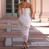 Strapless Slim Fit Pleated Summer Dresses