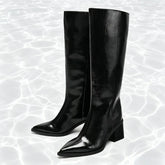 Sexy Black Pointed Toe Knee Boots