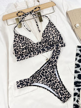 Strappy Halter Leopard Bikini Two-pieces Bikini Set