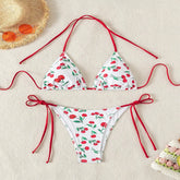 cute cherry print halter string micro bikini Sets two pieces Swimsuit bathing suit biquini