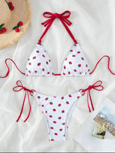 cute strawberry print halter string micro bikini Sets two pieces Swimsuit bathing suit biquini