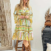 Bohemian Style Loose Fit Pleated Dresses