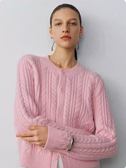 Embroidered Crew Neck Knit Top