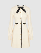 Bow Décor Crew Neck Knitted Dress