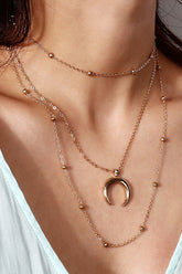 Crescent Bead Layered Necklace