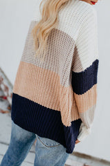Cream Stripe Knit Sweater