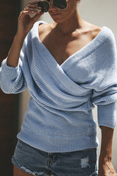 Just For You V-neck Wrap Sweater - 3 Colors