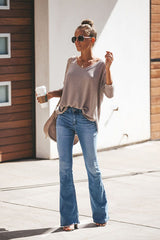 Get Cozy Pure Color V-neck Blouse - 4 Colors