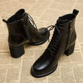 Vintage Black Lace Up Boots