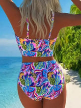 Vintage Floral Two Piece Swimwears Factory Price Colorful Bikini Set Triangle Two Piece Swimsuit