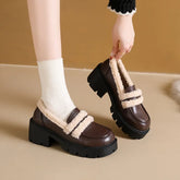 Winter Elegant and Sexy Waterproof and Warm Thick Soled Loafers