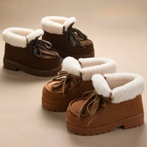 Winter Warm Fluffy Lace Up Ankle Boots
