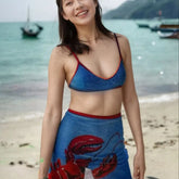 Clothing Sets Bikini Set for Blue Two Piece Swimsuit Triangle Top Internet Famouswear Sets