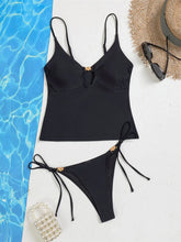 XS - L V Neck Tankini Cut Out Bikini Two-pieces Bikini Set