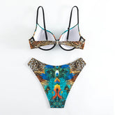 XS-XXL peacock leopard print bikini Set two pieces swimsuitwear bathingwear biquini