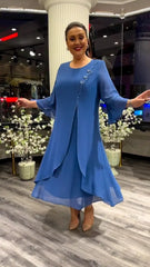 chiffon solid color loose dress