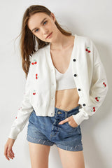 Mariko White Sweet Cardigan