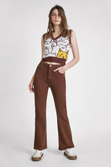 Saddle Brown Cat Print Knitted Vest