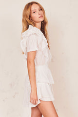 White Lace Layered Mini Dress