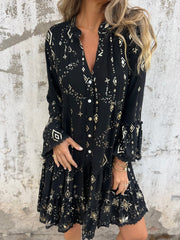 Comfortable Stretchy V Neck Printed Party Dresses