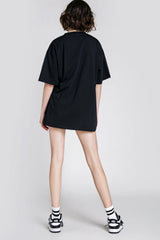 Black Teddy Bear Embroidered T-Shirt