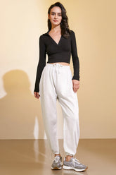 Gainsboro Drawstring Hem Joggers