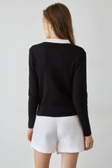 Ashtyn Black Contrast Cardigan