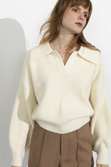Henrietta Ivory Collared Sweater