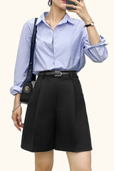 Light Blue Oversized Button-Up Cotton Shirt