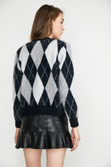 Ednah Black Button-Up Cardigan