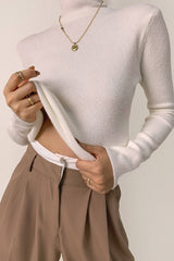 White Slim Fit Turtleneck Sweater