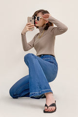 Tan Slim Fit Turtleneck Sweater