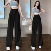 High-Rise Black Pleated Pants