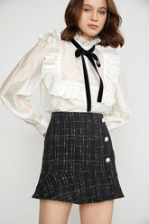 Joella White Ruffle Blouse