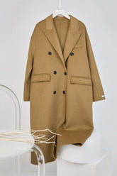 Peru Premium Wool Double-Breasted Longline Coat