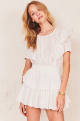 White Lace Layered Mini Dress