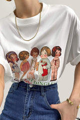 White Relaxed Fit Graphic T-shirt