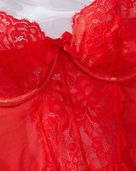 Lace See-through Mesh Slip Nightgown