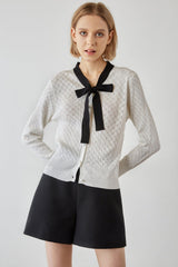 Ashtyn White Contrast Cardigan