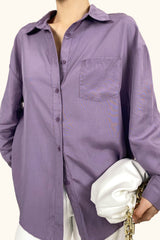 Slate Blue Long Sleeve Button Front Shirt