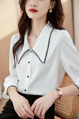 White Jakayla Doll Collar Shirt