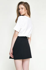 White 3D Flower & Bowknot Decor T-shirt